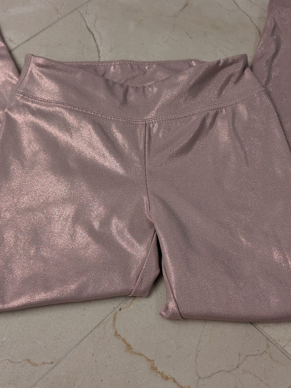 Kids Cat & Jack Shimmery Rose Gold Leggings Size 6-7